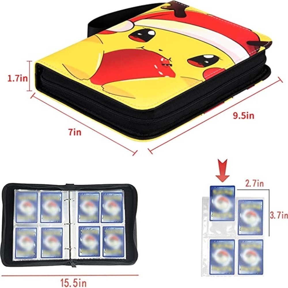 New Pokémon Card Binder, PU Case, 4 Pocket, 400 Cards - Picture 3 of 7